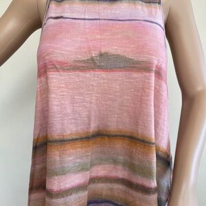 ANTHROPOLOGIE PILCRO TIE-DYE TANK, PINK EARTHY SHADES, TWIST BACK SMALL